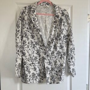 Joie Black and White Floral Blazer